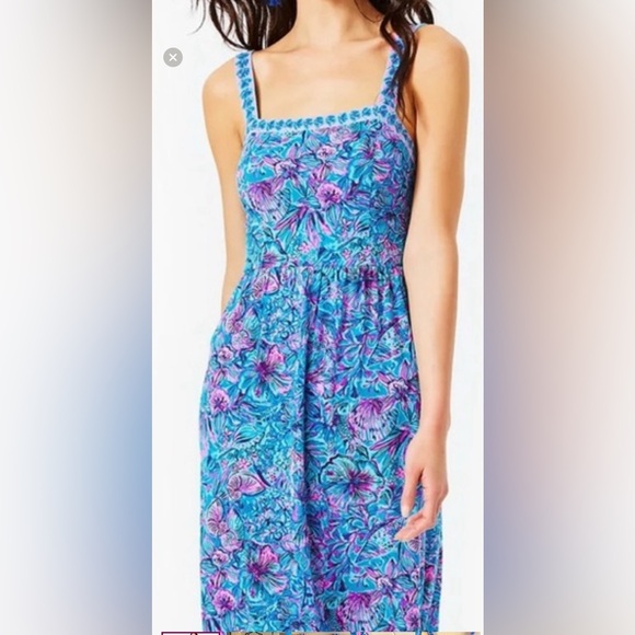 Lilly Pulitzer Mirasol Maxi Dress in Breakwater Blue Shells N’ Bells, Size 10 - Picture 2 of 2